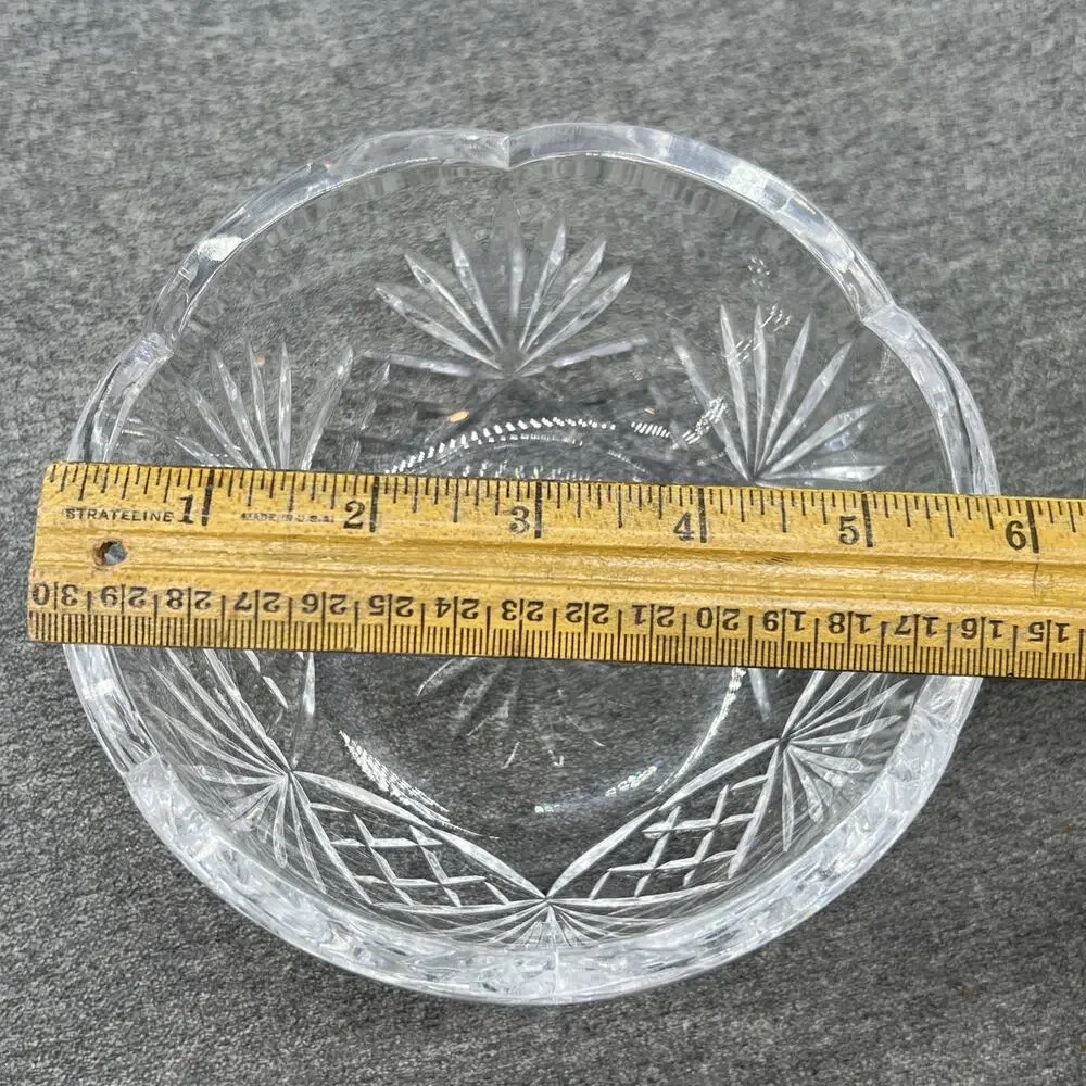 Rogaska Scalloped Edge 6” Round Fine Cut Crystal Bowl Richmond Pattern Elegant